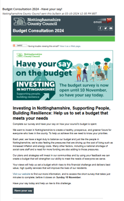 Picture of Nottinghamshire County Council Budget Flyer